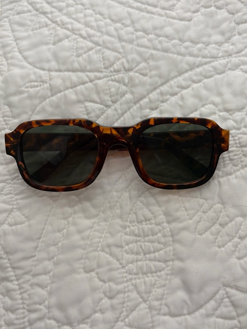 Tortoiseshell Square Sunglasses - Dark Lenses